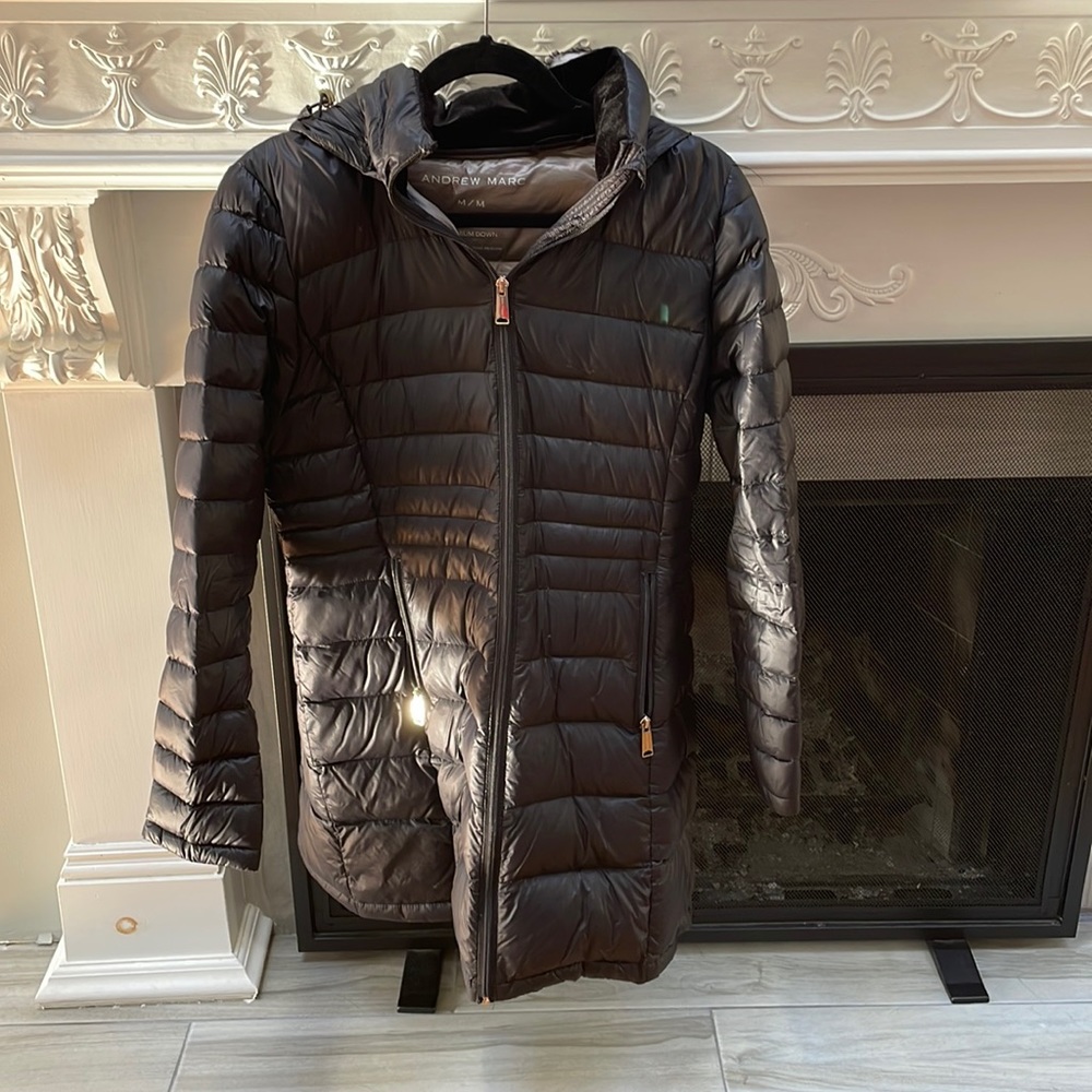 Andrew Marc Lightweight long down jacket